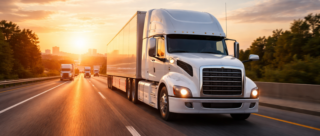 professional trucking services USA dispatch logistics truck on highway