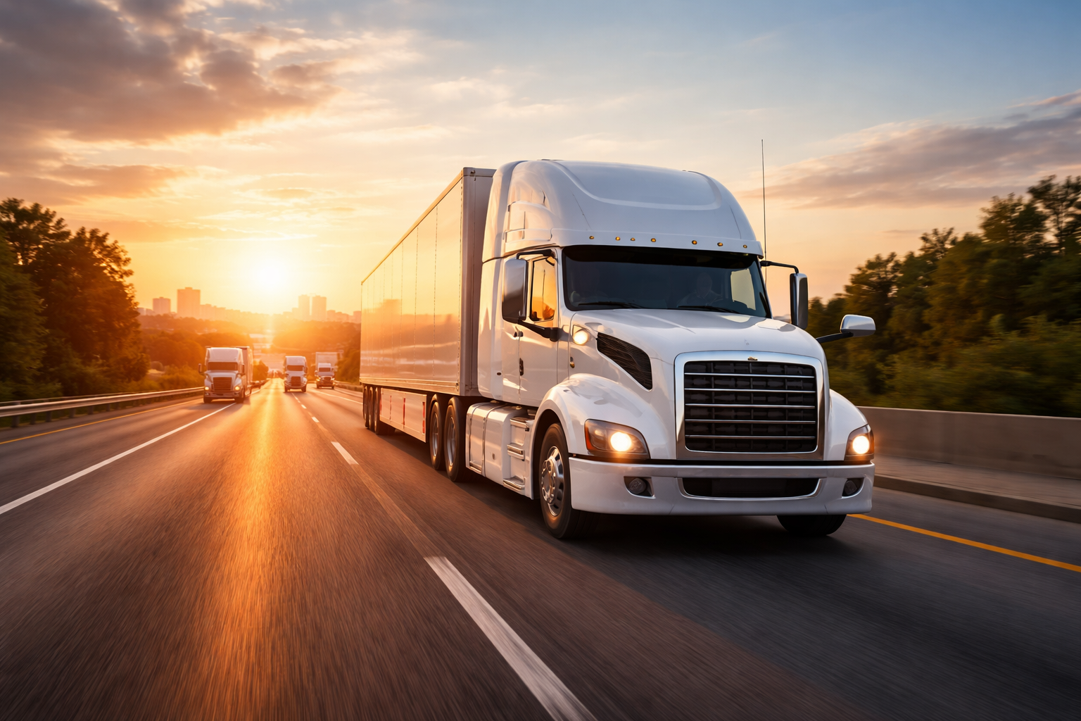 professional trucking services USA dispatch logistics truck on highway